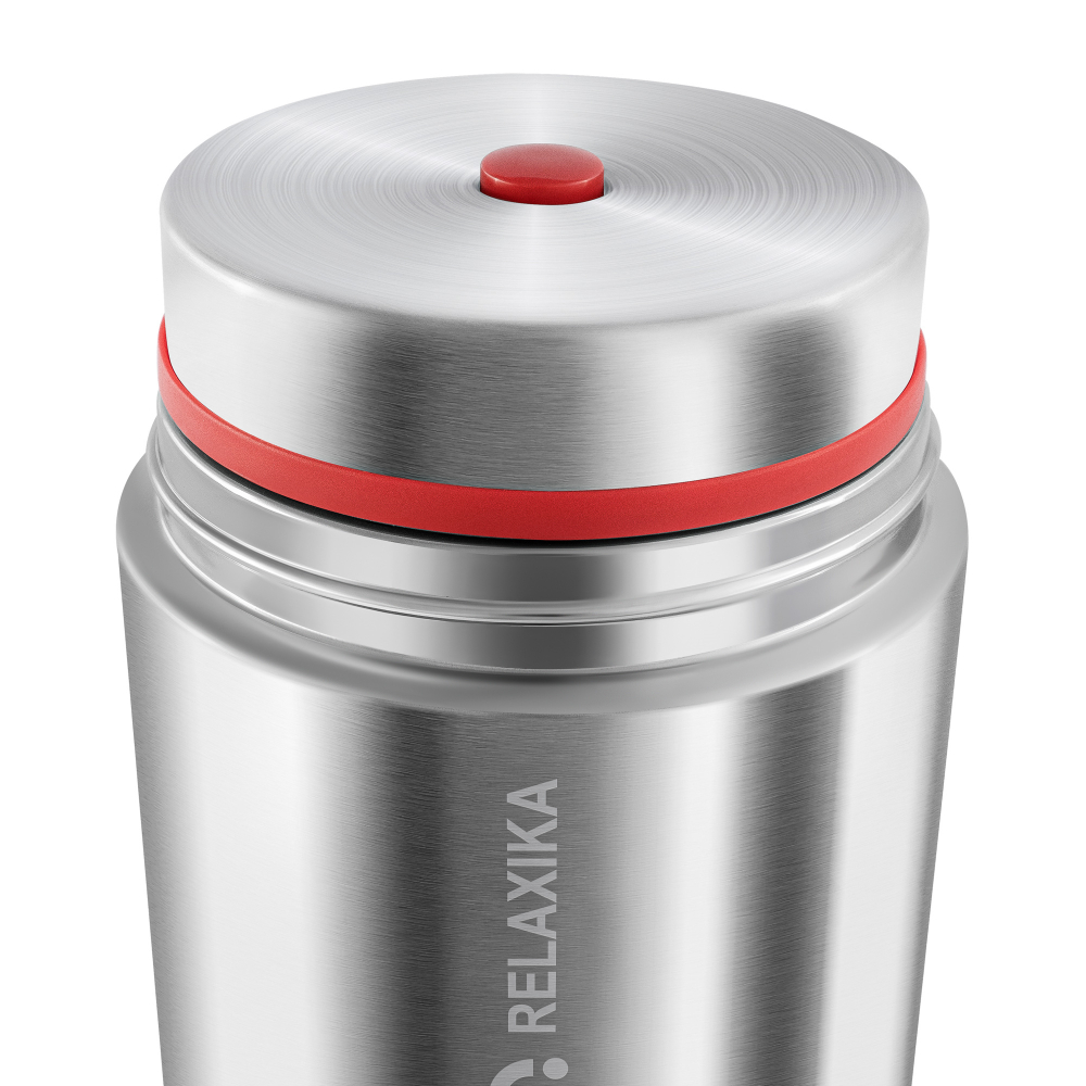 Термос для еды Relaxika 301 (0,5 литра) в термочехле, стальной