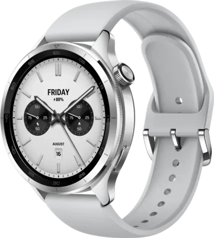 Смарт-часы Xiaomi Watch S4 47мм 1.43" AMOLED корп.серебристый рем.серый (BHR9197GL)