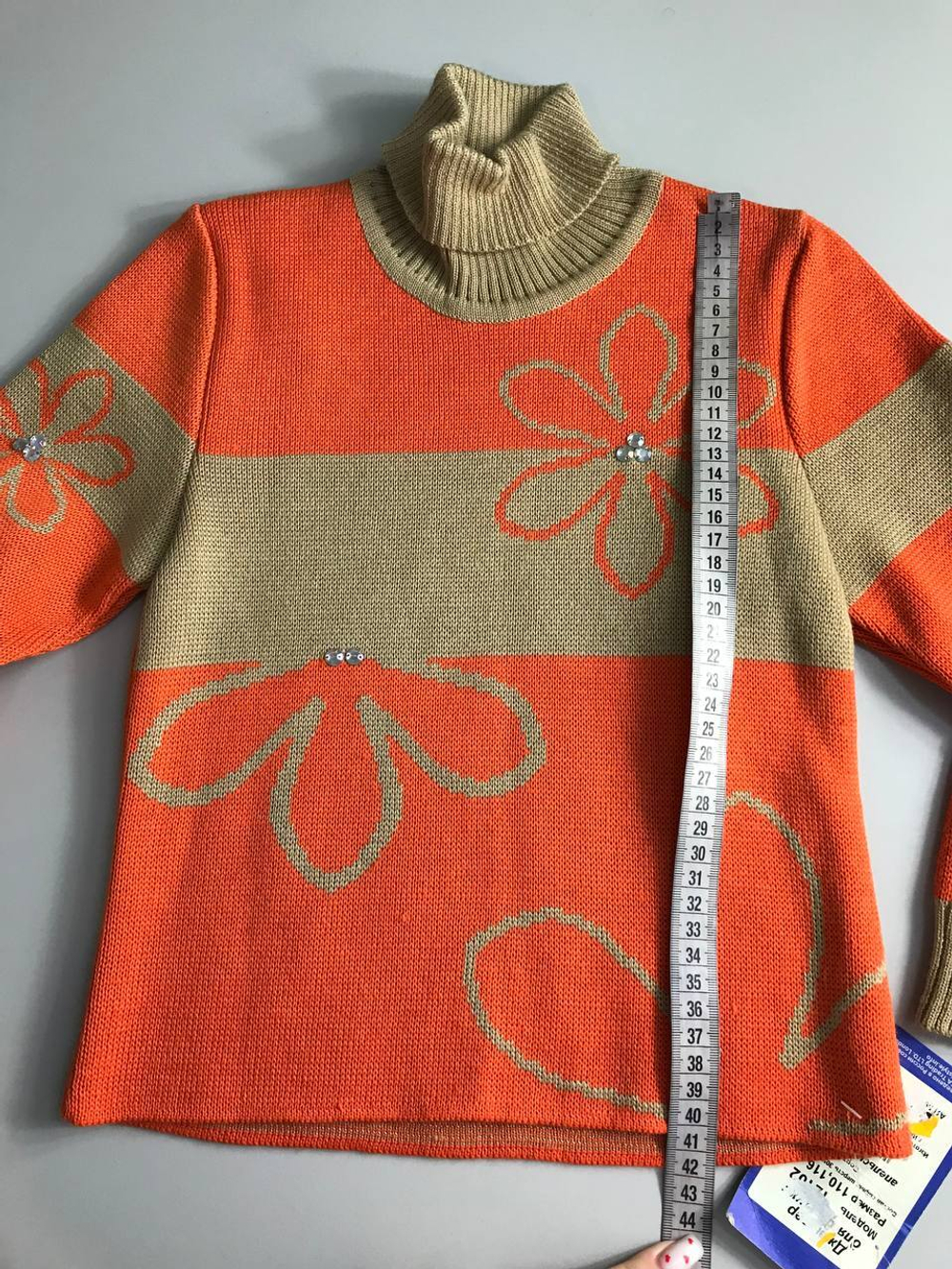 Джемпер с горлом теплый с шерстью в составе на рост 110-116 см, на 5-6 лет, новый