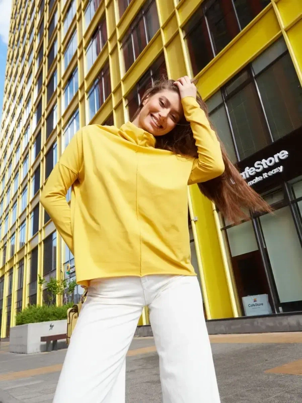 Лонгслив оверсайз желтый