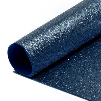 Фоамиран глиттерный, р. 20х30 см, 2 мм, тёмно-синий