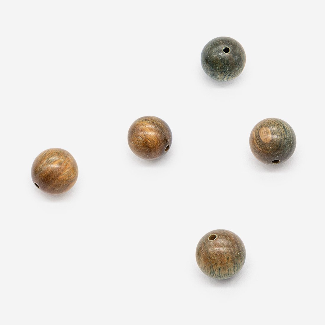 Сандал зеленый, бусины в форме шара, 10,1мм