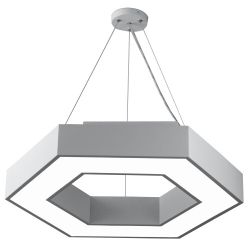 Светильник LED ЭРА Geometria SPO-123-W-40K-045 Hexagon 45Вт 4000К 2500Лм IP40 600*600*80 белый подвесной