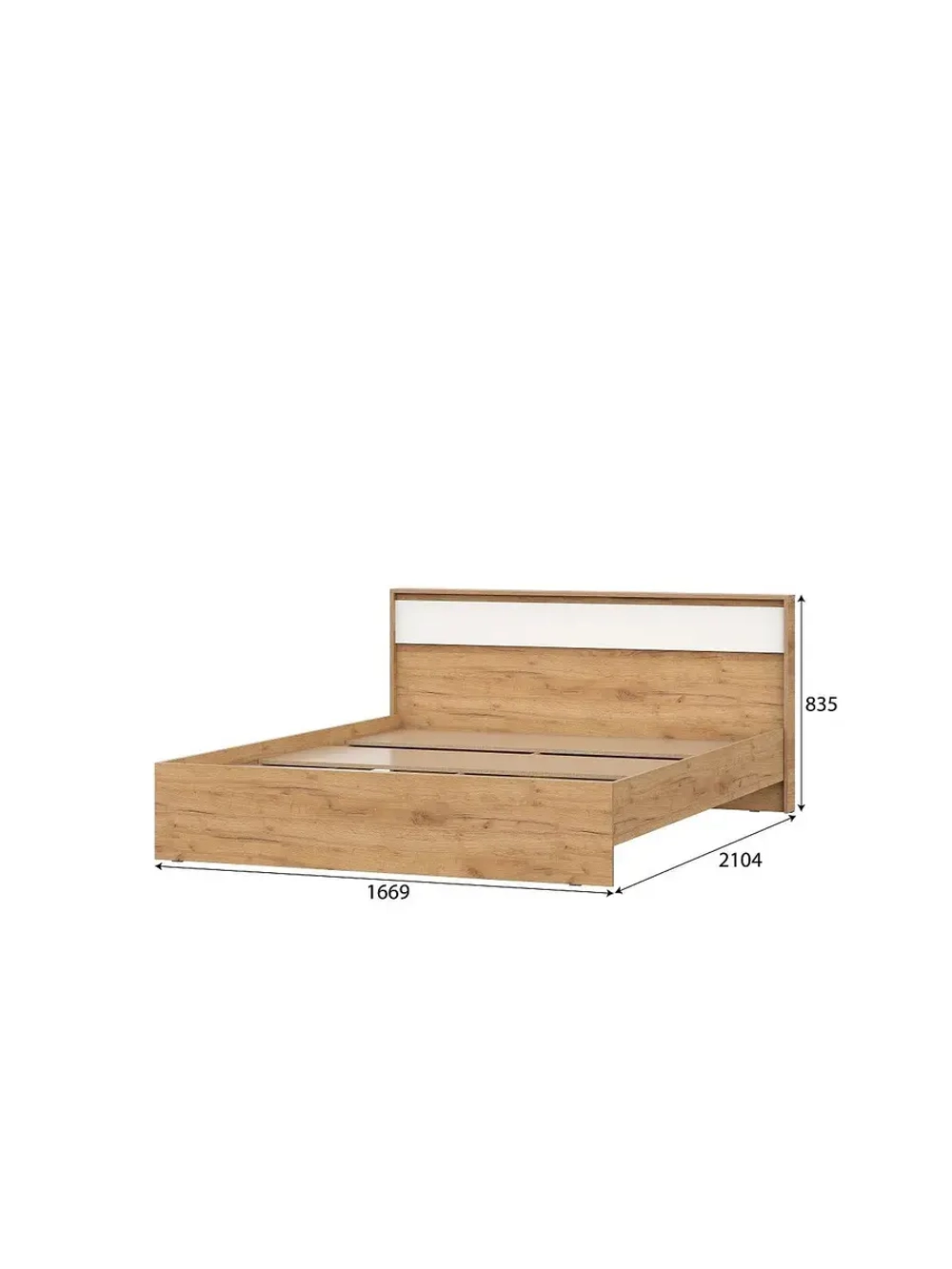 Кровать двухспальная 160х200 без основания Дуб Золотой