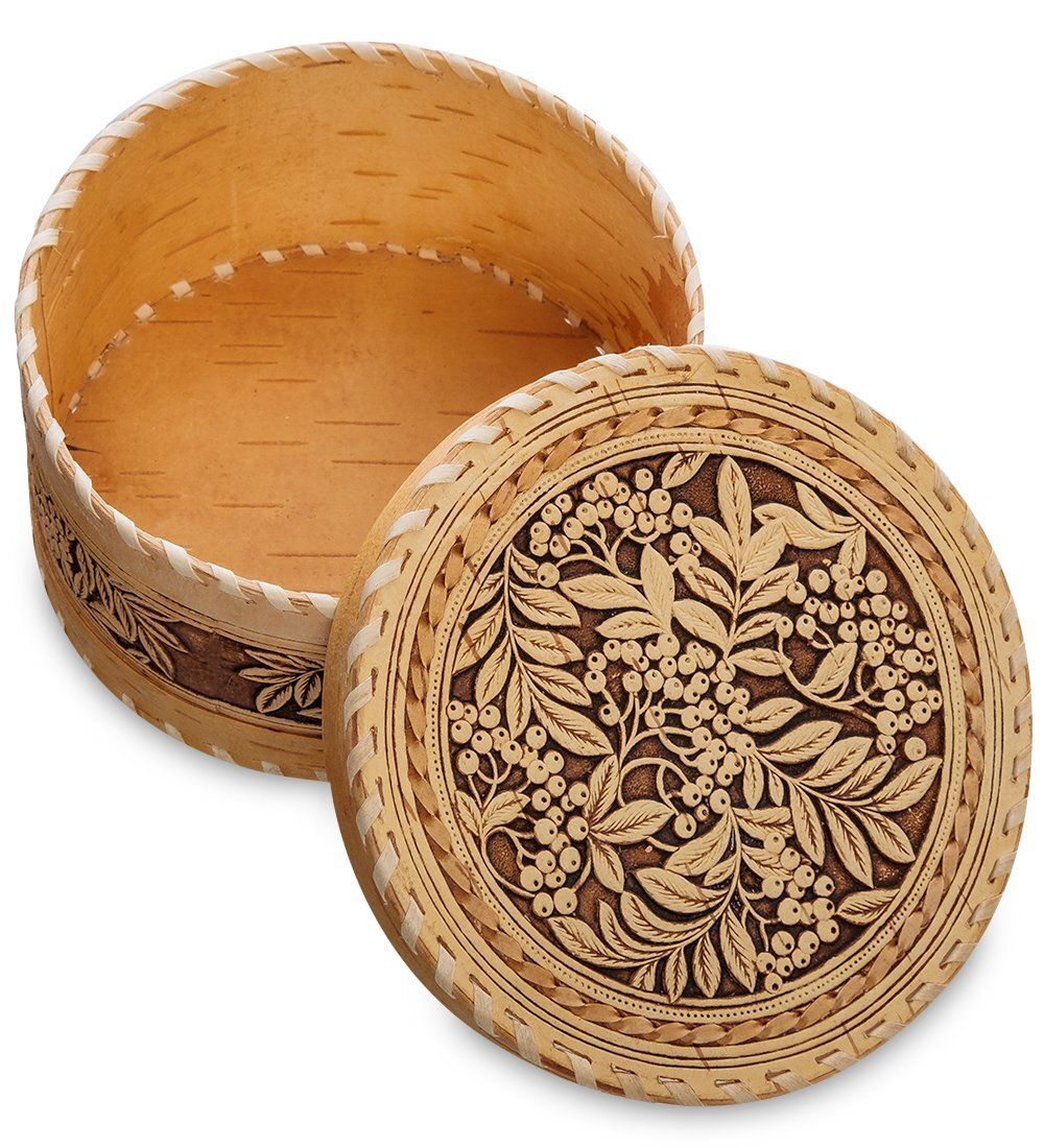 Народные промыслы BST-305 Шкатулка «Рябина» (береста)