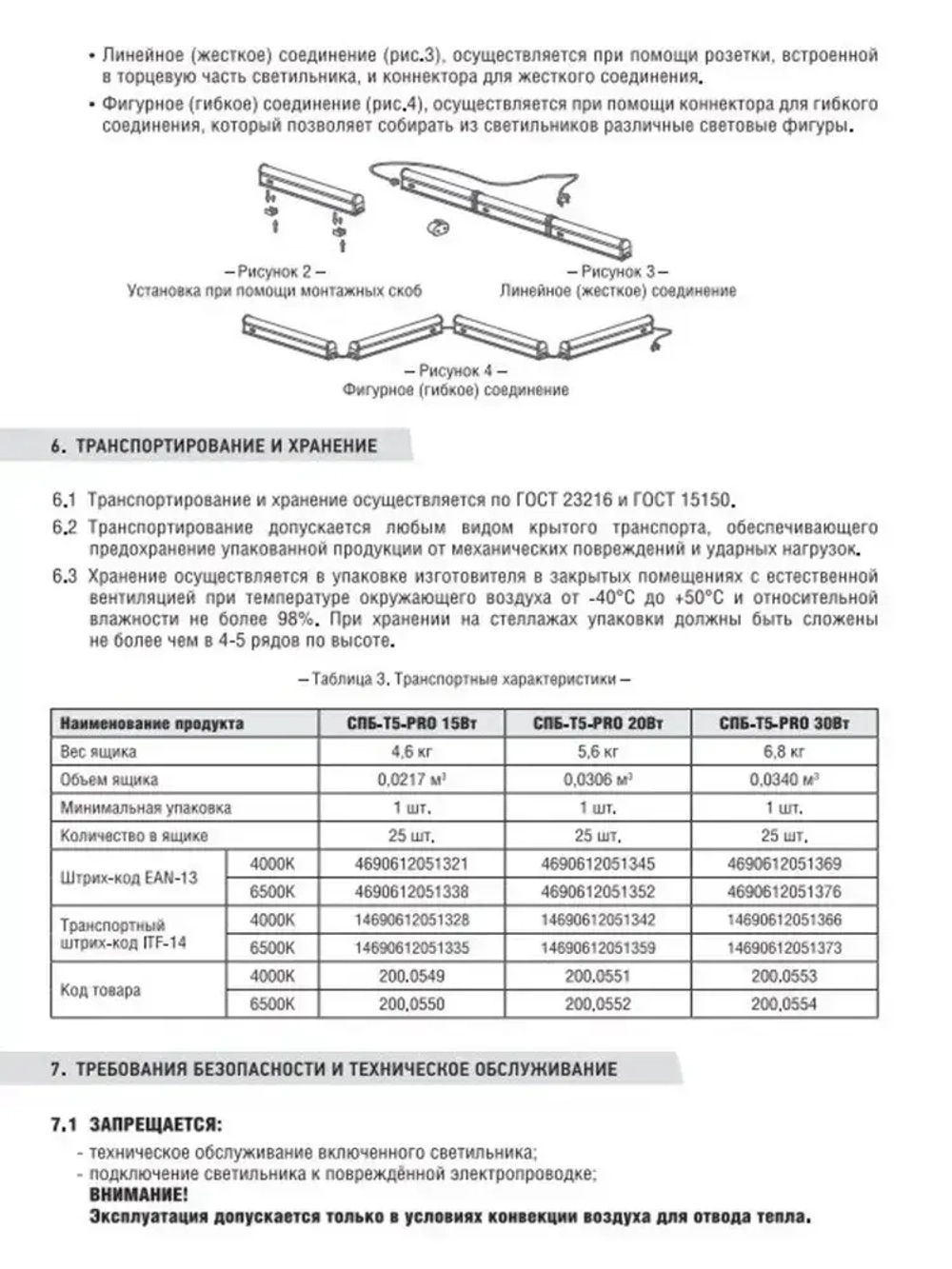 Светильник линейный светодиодный СПБ-Т5-PRO 30Вт 230B 4000К 3000Лм 1200мм IN HOME