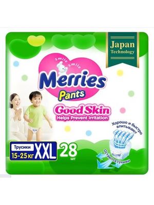 MERRIES Good Skin Трусики для детей размер XXL 15-25 кг 28 шт