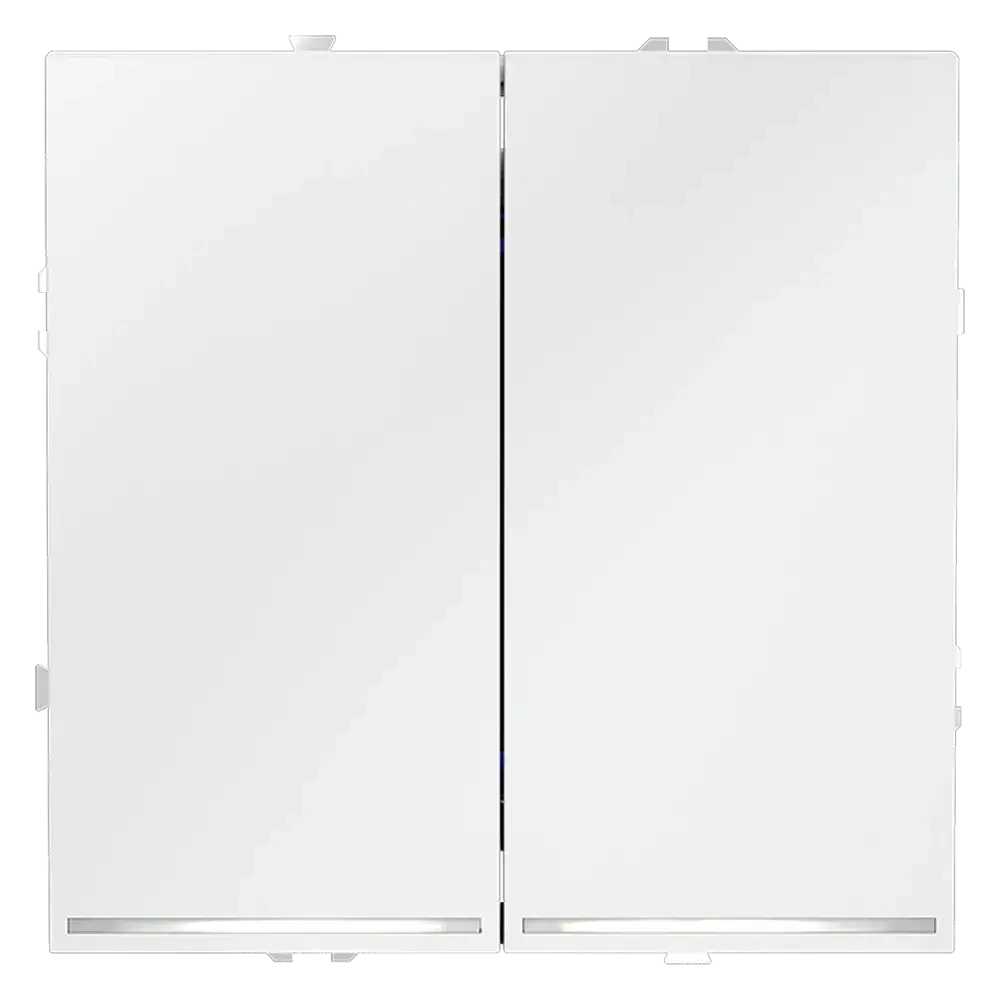 Выключатель встраиваемый VOLTUM S70 двухклавишный с подсветкой 10А, (белый матовый)