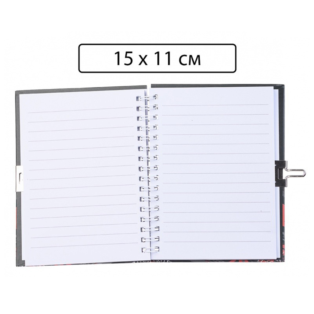 Блокнот детский Basir на замке, формат А6, серия "Машины", переплет 7БЦ, 15*11 см, 48 листов, ассорти