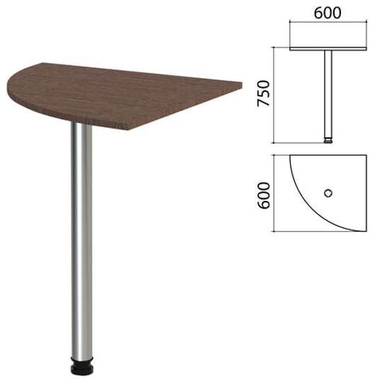 Стол приставной угловой "Канц", 600х600х750, цвет венге (КОМПЛЕКТ)