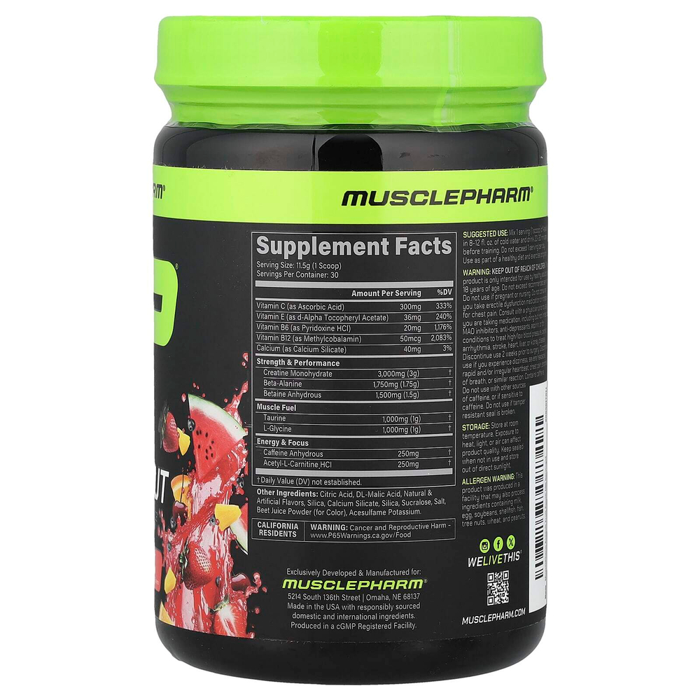 MusclePharm, Assault®, предтренировочный комплекс, фруктовый пунш, 344 г (12,1 унции)