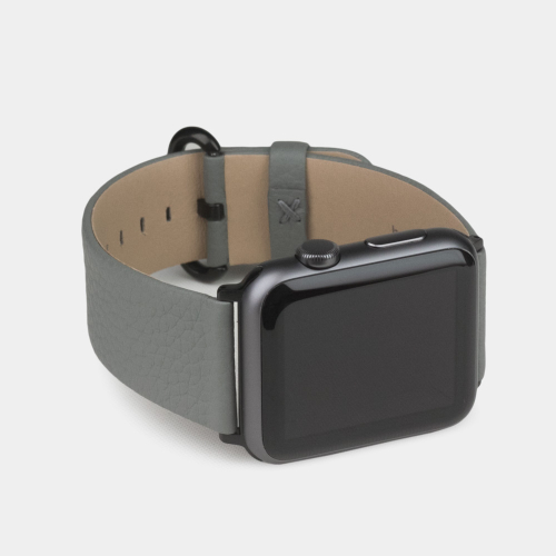 Ремешок для Apple Watch 44/45/46 mm из кожи теленка, стального цвета