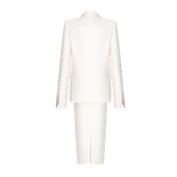 Жакет двубортный с отворотами из шелка