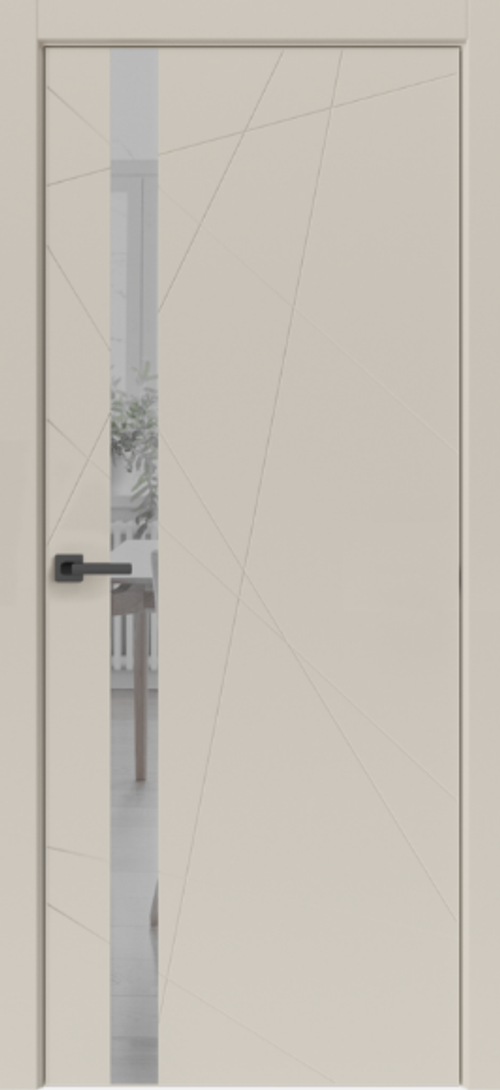 Дверь межкомнатная ГЕОМЕТРИЯ зеркало графит кромка ПВХ