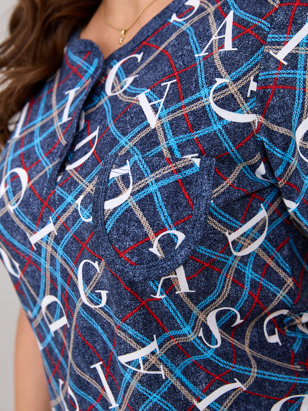 Пижама с бриджами КД-61/джинса-цепочкабуквы