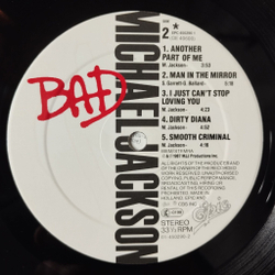 Винтажная виниловая пластинка LP Michael Jackson Bad (Holland 1987)