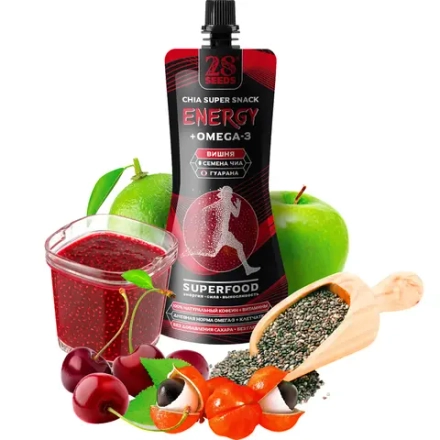 Энергетический снек Чиа ОМЕГА-3 "Вишня"