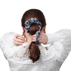 Комплект шелковых резинок для волос Mollen Рассвет графитно-серый