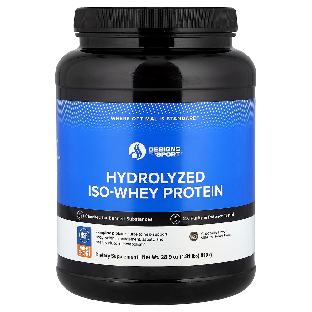 Designs For Health, Designs For Sport®, гидролизованный изо-сывороточный протеин, шоколад, 819 г (1,81 фунта)