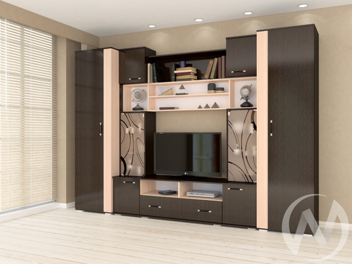 Гостиная "Оскар-18" (венге/дуб молочный) Комплектация 1