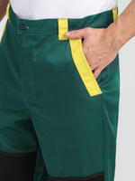 Костюм ProfLineBase-1 (тк.Твил,210) брюки, зеленый/черный/желтый