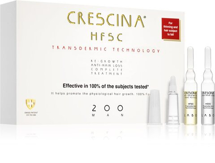 Crescina Transdermic 200 Re-Growth and Anti-Hair Loss - уход, который поддерживает рост волос и предотвращает выпадение волос для мужчин /   20x3,5  ml  / GTIN 8051417816618