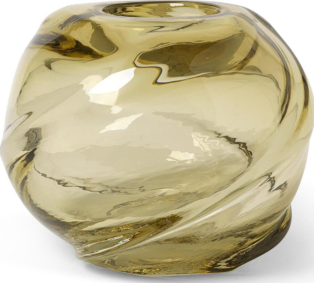 Ваза Ferm Living Water Swirl Стекло, 16 см, желтый