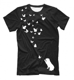 Футболка "Английский бульдог и бабочки"