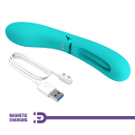 Двусторонний бирюзовый вибратор 20см для точки G с функцией фингеринга Pretty Love Romance Lexie Vibrator MC63-1