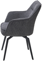 Стул М-City DISAUR Ренли (Renly) поворотный на 180 градусов, Brego-16 темно-серый, ткань, Черный