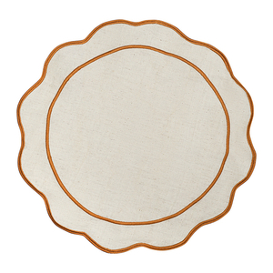 Салфетка под приборы anemone из коллекции trendy ruffles, D38 см, карри