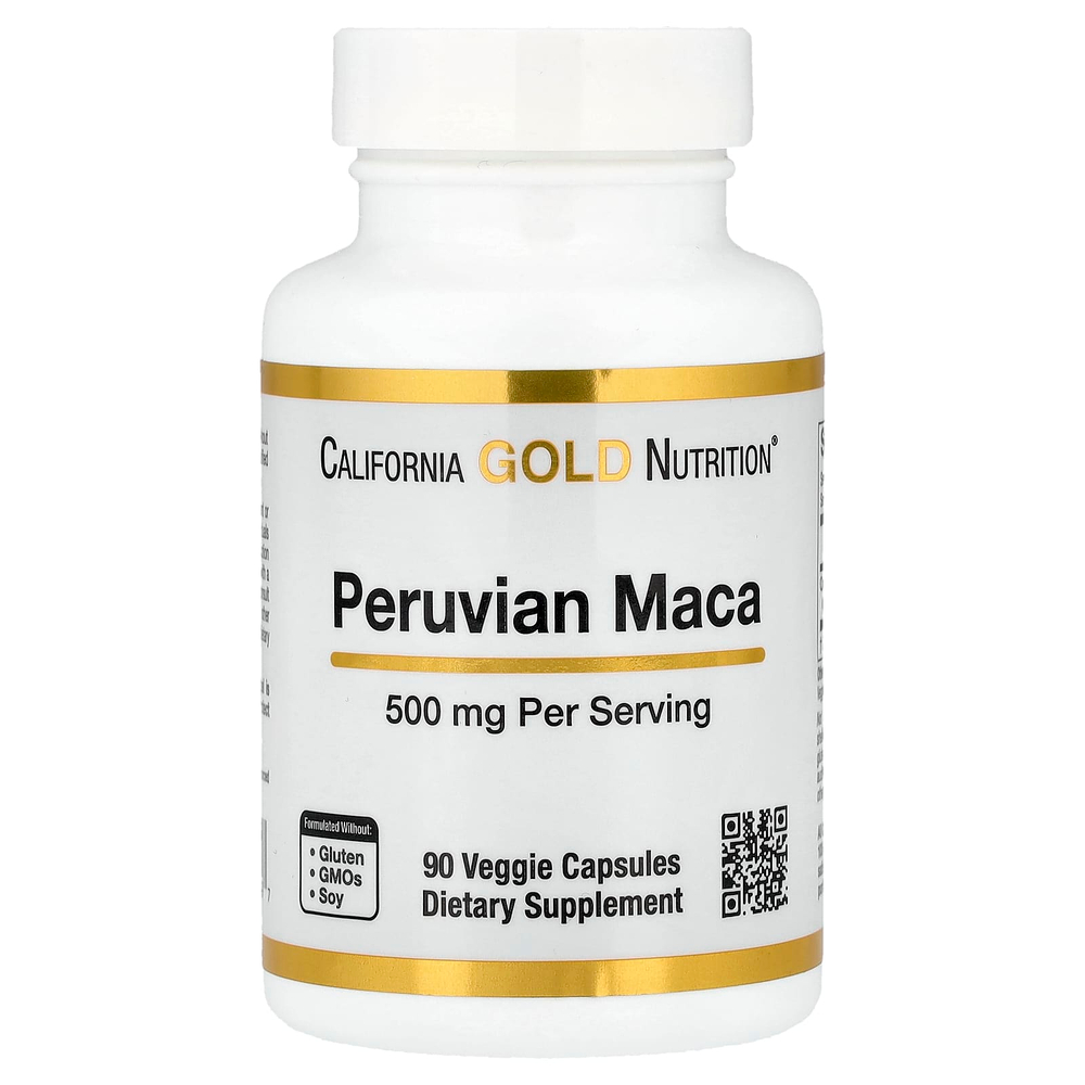 California Gold Nutrition, перуанская мака, 500 мг, 90 вегетарианских капсул