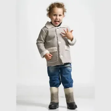 Детская дубленка Ramili Ricamo Grigiolato
