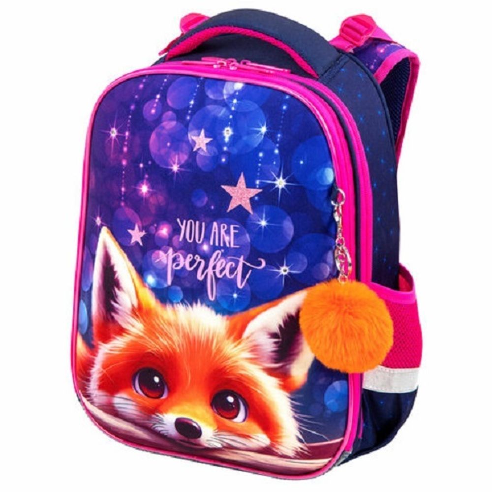 Ранец Brauberg Premium Cute fox 38х29х16см, 2 отд., Led-лампочки,  анатомической спинкой, 17л.