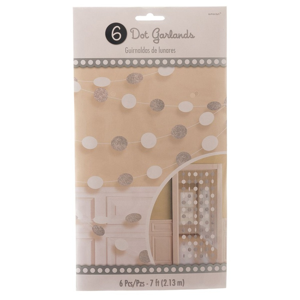 Гирлянда Круги White блеск 2,1м 6шт