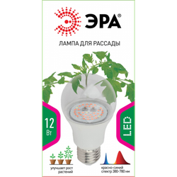 Фитолампа для растений светодиодная ЭРА FITO-12W-RB-E27 красно-синего спектра 12 Вт Е27