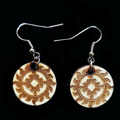 Серьги со славянским оберегом"Репейник удачи". Диаметр 2 см. Приносит удачу