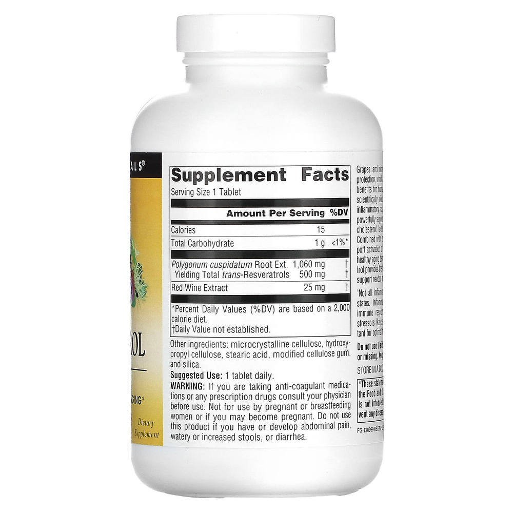 Source Naturals, Ресвератрол 500 ™, 500 мг, 120 таблеток