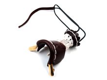 Комплект луз с выкатом RU-M3, скоба - латунь (лен, коричневая кожа)