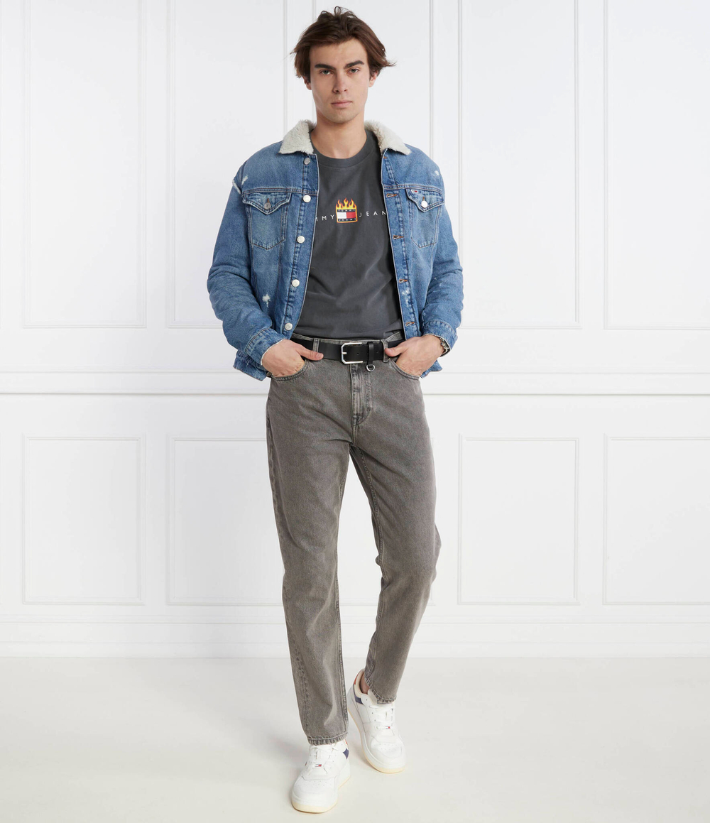 Футболка LINEAR FIRE FLAG Tommy Jeans - графитовый(DM0DM17738)