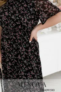 Платье 2503-черный-фуксия Minova