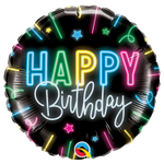 Шар Фольгированный Сияние неона (Черный)