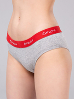 Трусы-слип с заниженной талией из хлопка с эластаном (Размер: M) (Цвет: серый меланж)