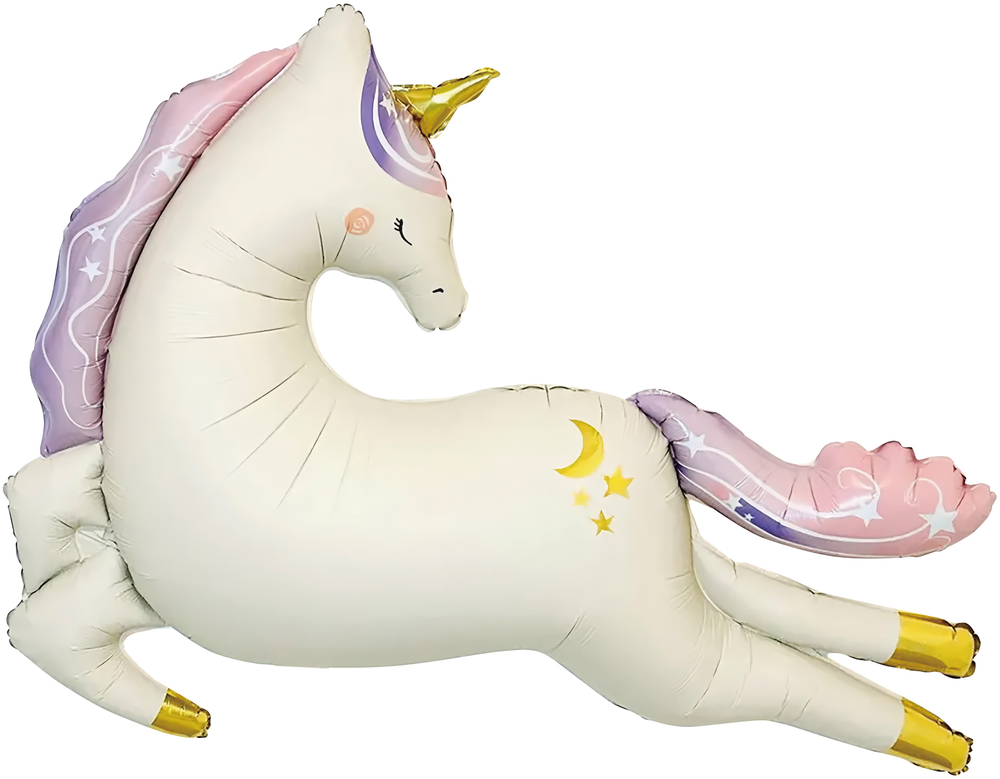 Шар (45''/114 см) Фигура, Нежный единорог, Сатин, 1 шт. в уп.