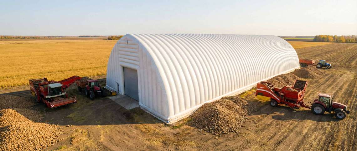 Пневмоангары для картофеля: экономичная альтернатива капитальным хранилищам