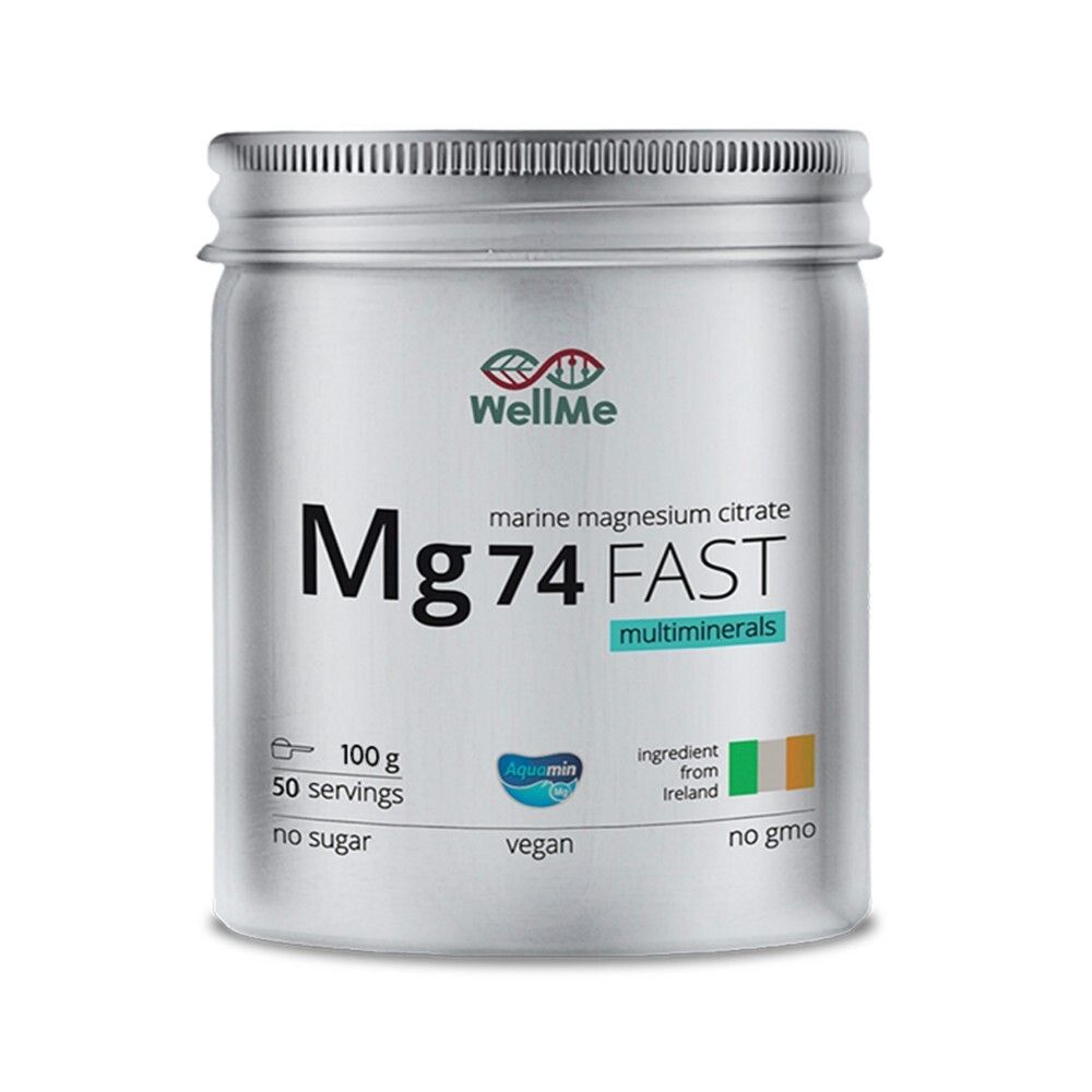 WellMe Mg 74 FAST Биологически активная добавка к пище Мг 74 ФАСТ, (50 порций, 100 г.)