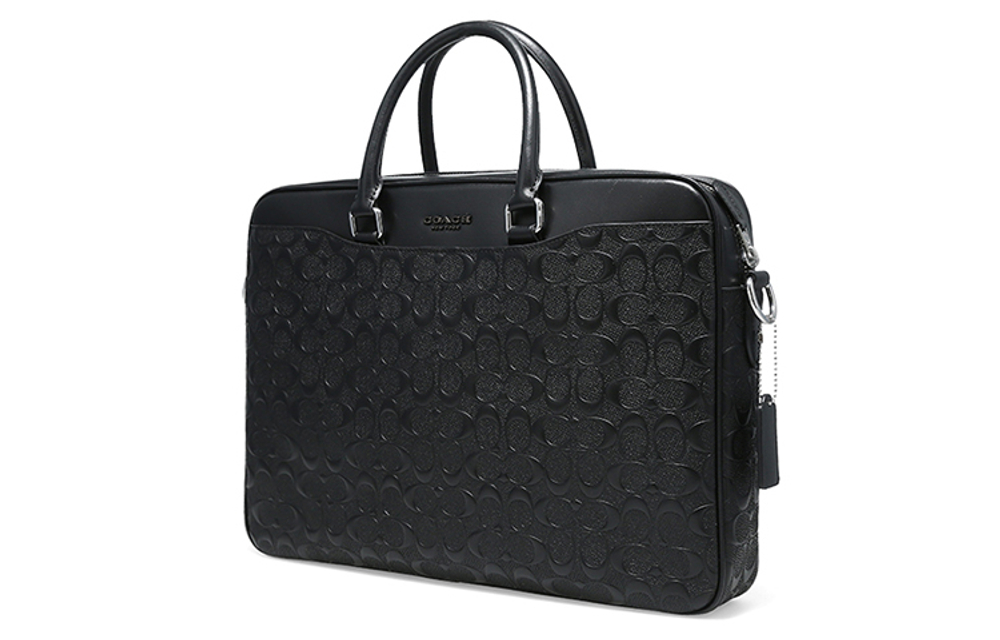 COACH Beckett Cow Leather Laptop Bag, Briefcase, Shoulder Bag, Crossbody Bag, Handbag Large Men"s Black