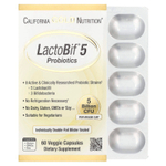 California Gold Nutrition, LactoBif® 5, пробиотики, 5 млрд КОЕ, 60 растительных капсул