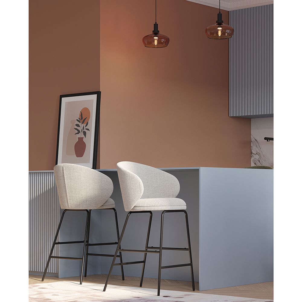 Стул полубарный Comfy, рогожка, топленое молоко