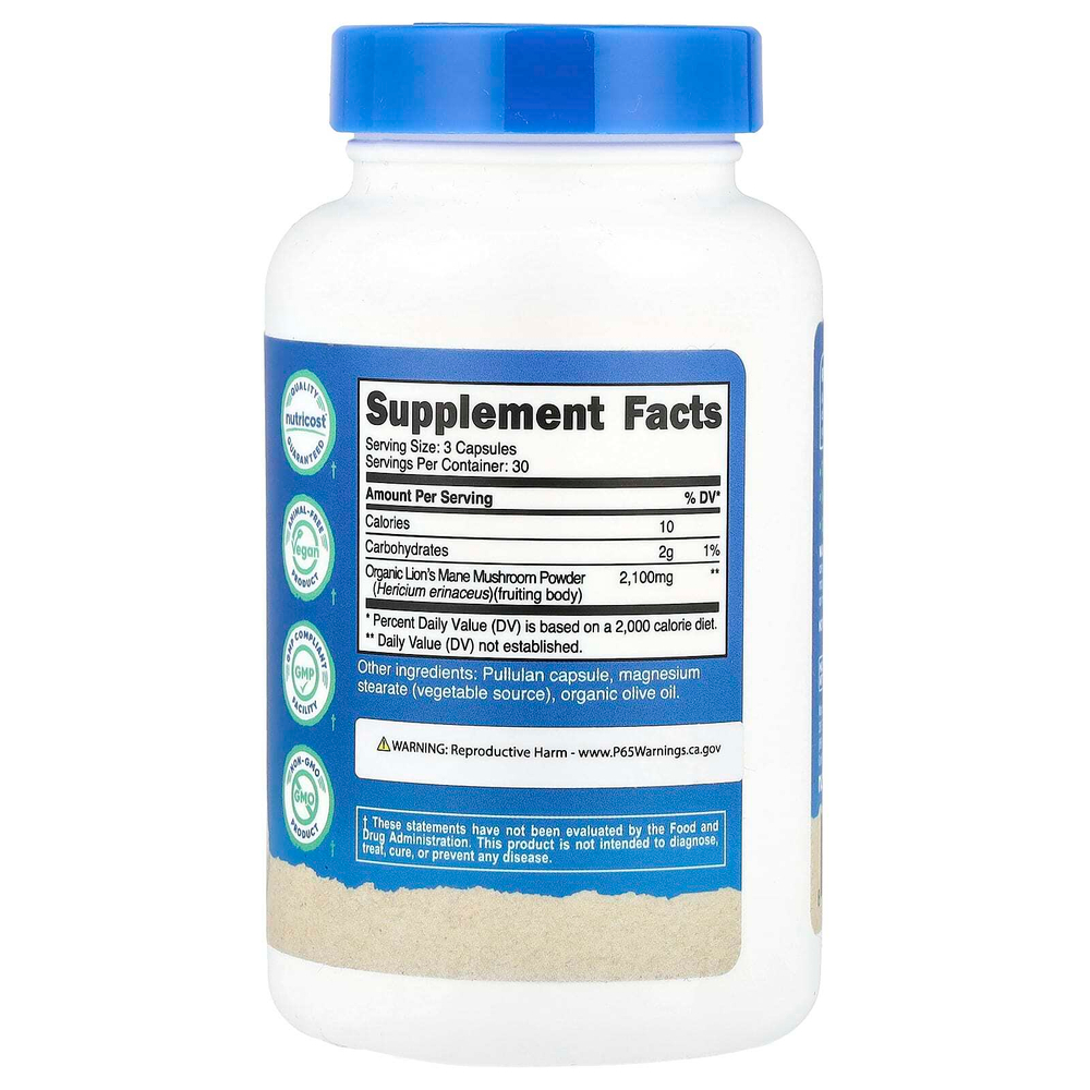 Nutricost, гриб ежовик гребенчатый, 90 капсул (700 мг в 1 капсуле)